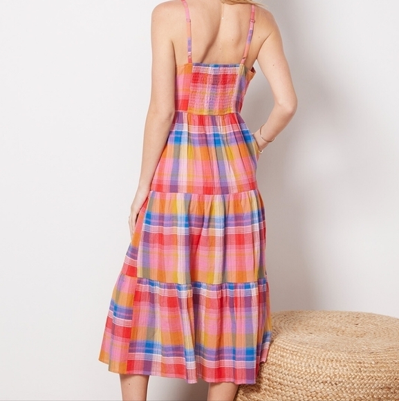 Evereve Summer Plaid Sofia Dress XS - Picture 3 of 9